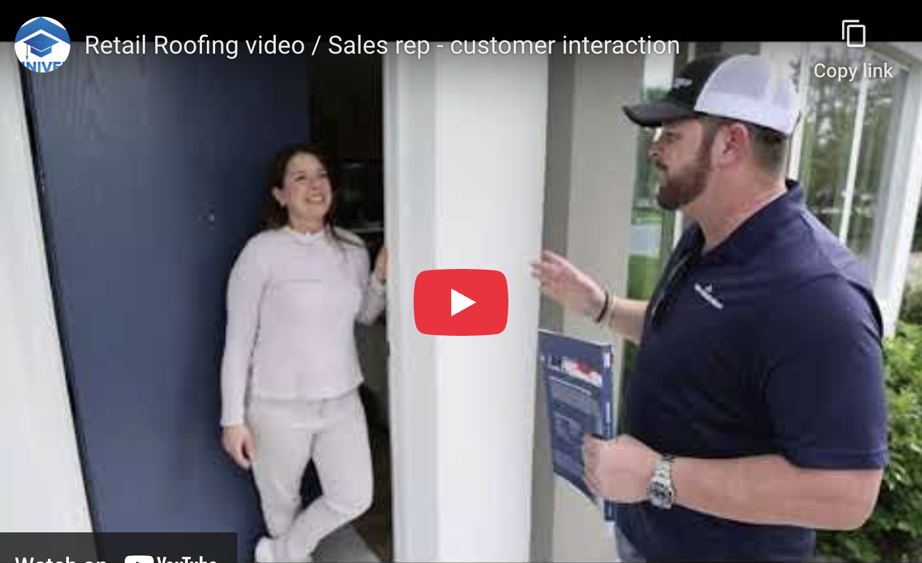 Retail Roofing video / Sales rep - customer interaction